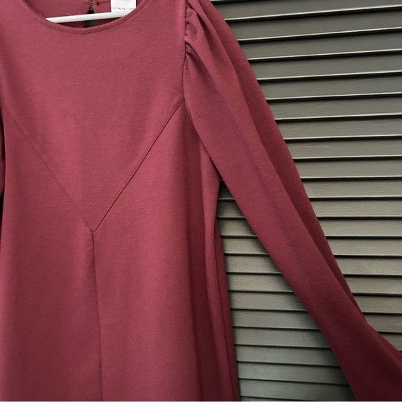 Zara Kids Burgundy Long Sleeve Dress,Trending Color for Fall, Size 11/12 - Picture 4 of 9